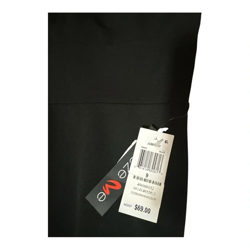 Teeze Me Black Wide-Leg Jumpsuit with Lace-Up Bodice – Size 9